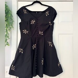 E-Shakti Black Dress with Embroidered Details